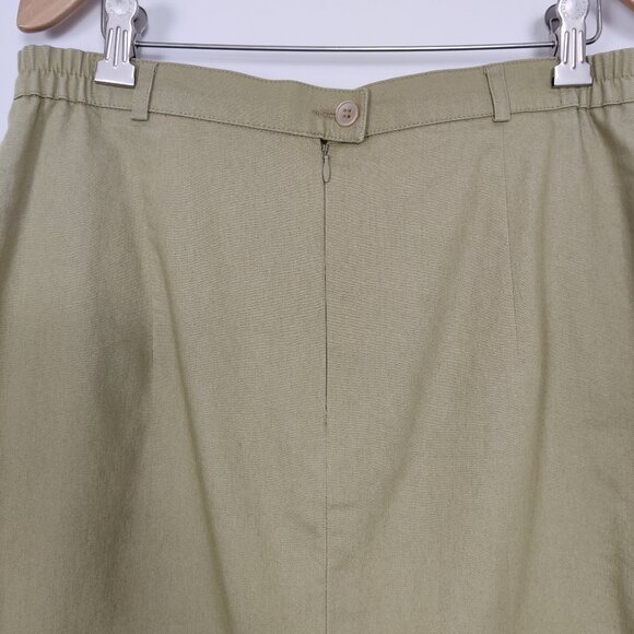 FE Edition Women's Maxi Skirt in Green Size 12 Cotton Old Money Quiet Luxury - Picture 3 of 15